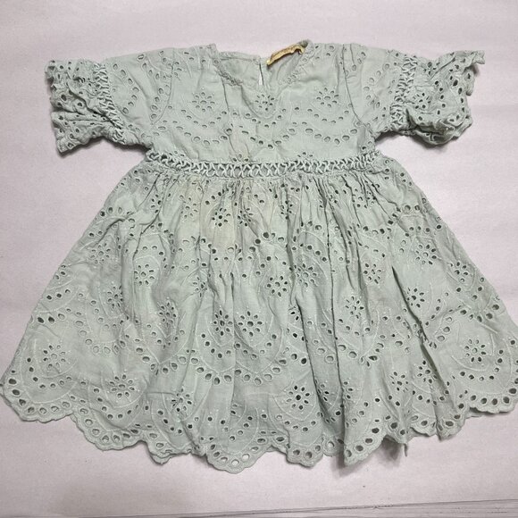 sweet magnolia Other - Sweet Magnolia Girls Dress 3T‎ Mint Green Eyelet Lace Flutter Sleeve Lined Cute